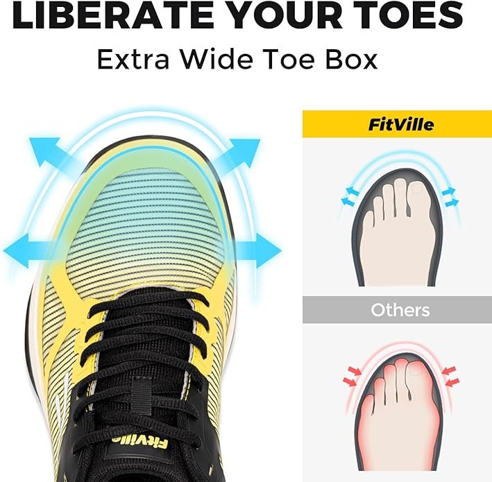 Fitville Extra Wide Pickleball Shoes EW Toe