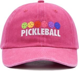 Pickleball Hat Adjustable Embroidered Washed Baseball Cap